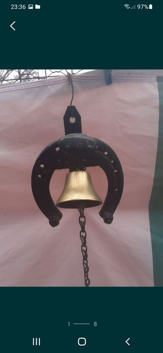 Clopot intrare bronz, vintage