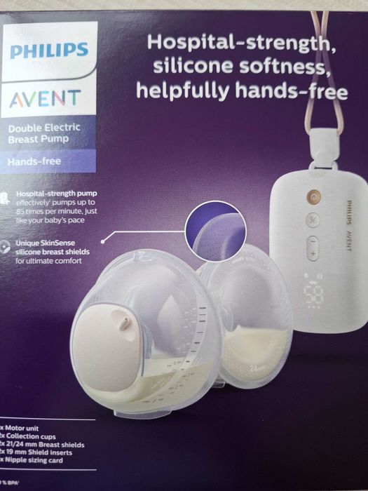 Нова двойна електрическа помпа за кърма Philips Avent Hands-free.