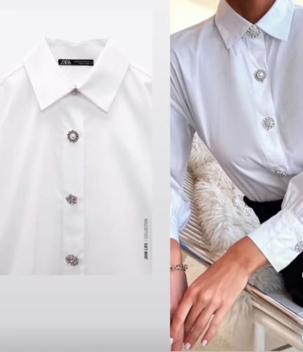 Риза с копчета бижута Зара / Zara / размер Хс