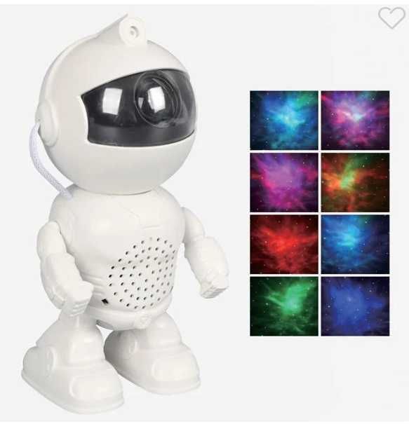 Робот нощна лампа LED прожектор и тонколона астронавт дистанц  11х8х20
