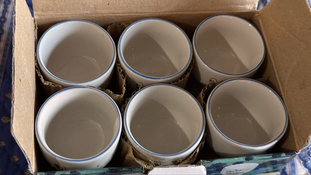 Винтидж коктиери за яйца - 6 бр. пълен комплект в оригиналната кутия