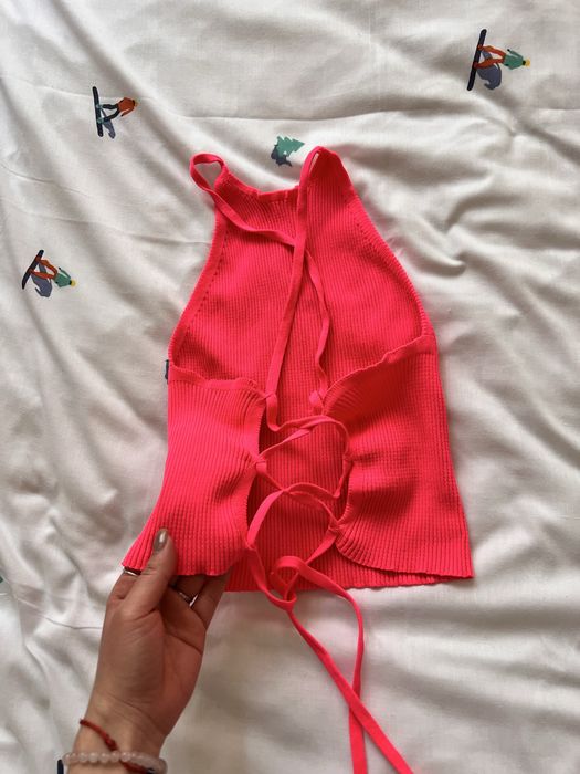 Потник / топ с гол гръб розов