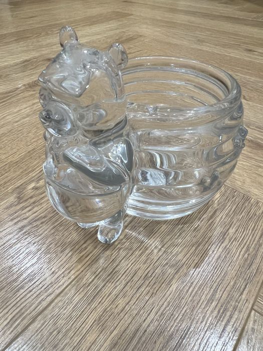 Винтажная посуда для меда, хрустальная медница