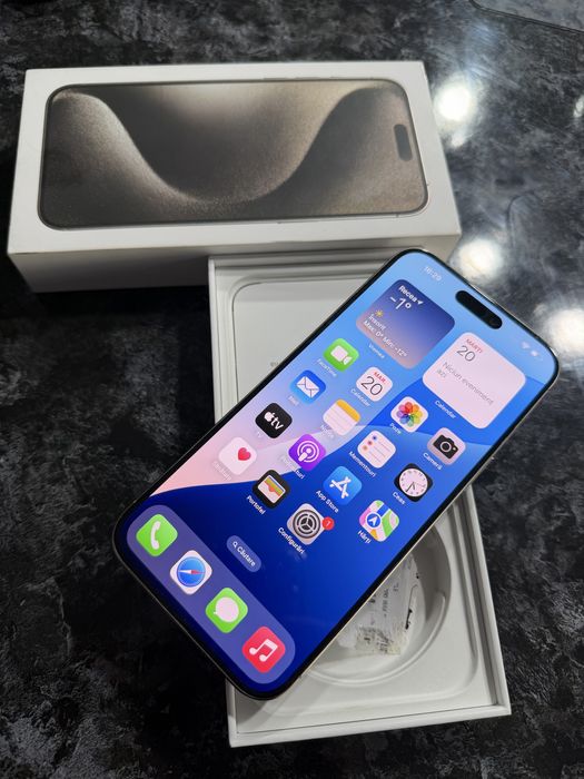 Iphone 15 pro max natural titanum  impecabil