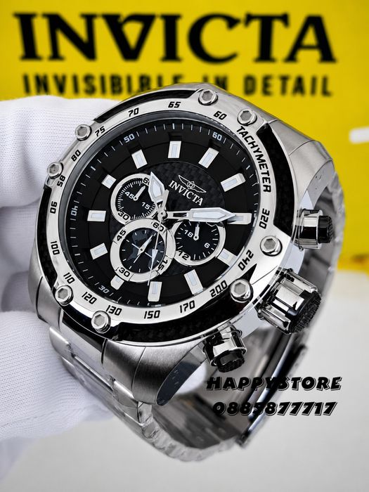 INVICTA Speedway Silver Steel 50 mm, Инвикта нов мъжки часовник