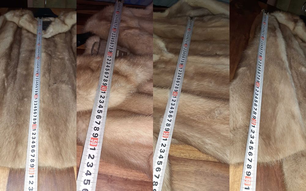 Елегантно дамско палто кожух от естествена кожа - цели норки