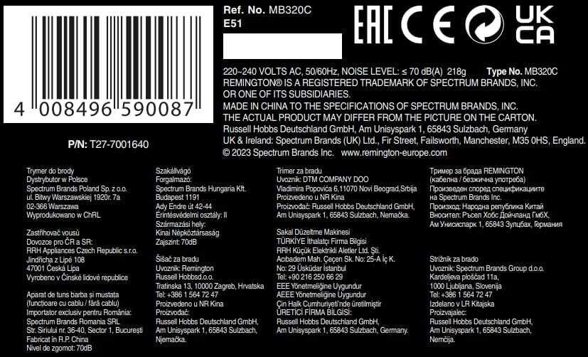 Aparat de tuns barba REMINGTON Beard Trimmer Barba - nou, sigilat orig