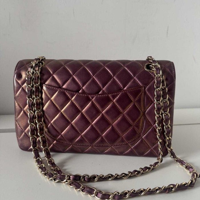 Geantă Chanel din Piele Mov, Poseta Chanel din Piele Granulată