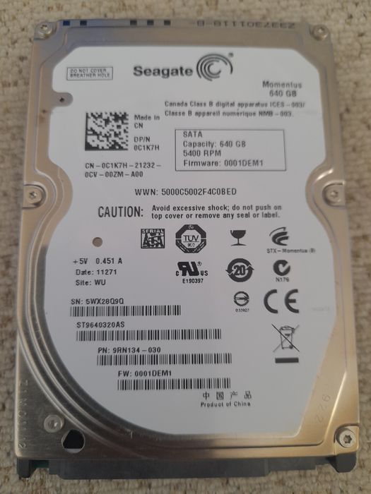 Харддиск Seagate 640 GB