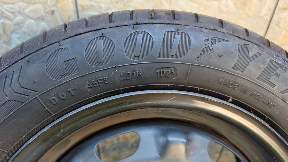 Set 4 Jante otel cu anvelope de vara Goodyear 2022 - 185/60/R14