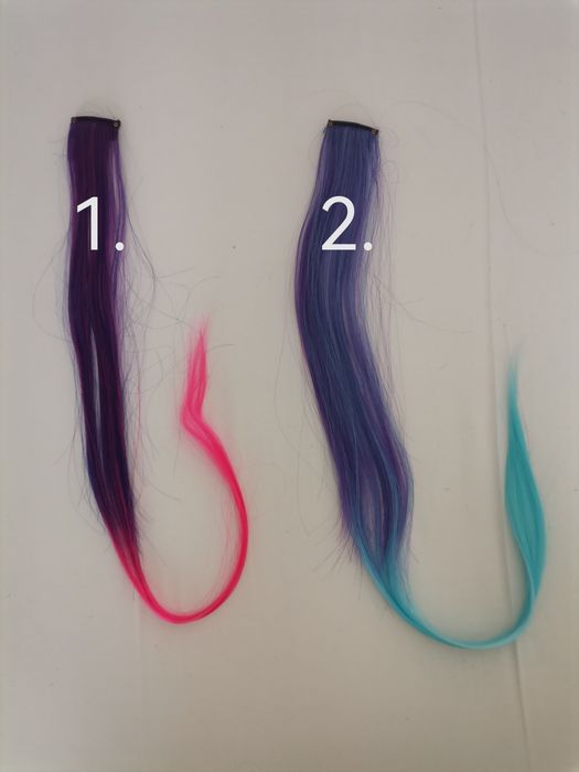 Африкански Цветни плитки с ластик  и кичури с клипси