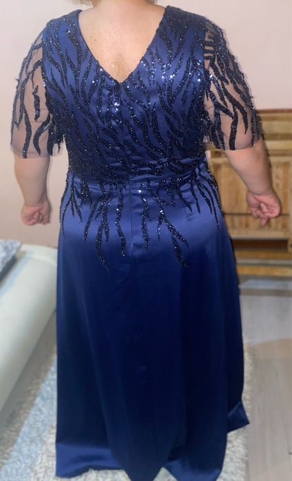 Rochie albastră de nuntă pe comandă albastru închis