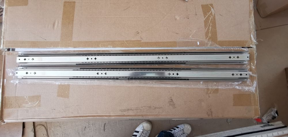 Телескопични водачи до 120 кг за чекмеджета подсилени 1 метър/95 см.