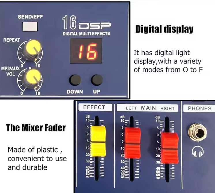 микшер Recordio GAX-402D усилитель на 400W