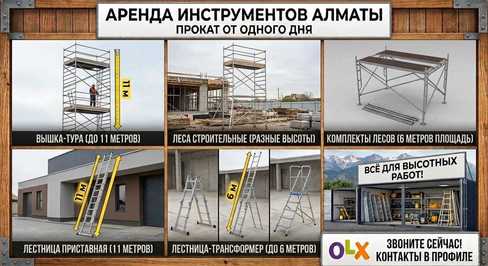 Аренда Вышка тура лестница 11 метров 6 метр леса трансформер лестница
