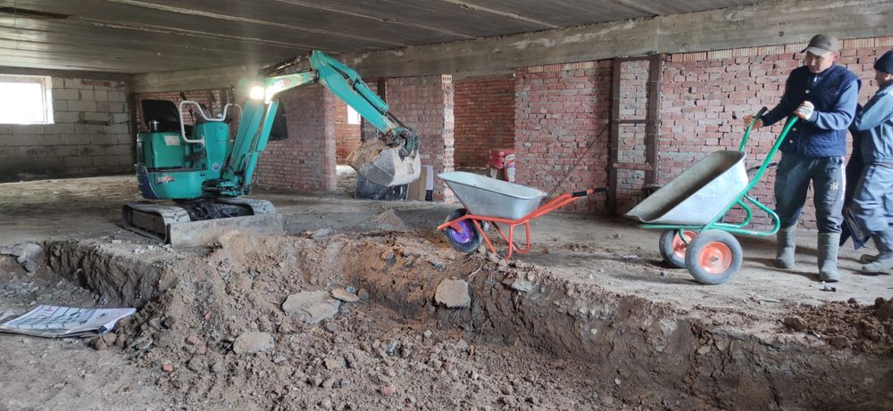 Аренда мини экскаватор, гидромолот , демонтаж, водопровод канализация