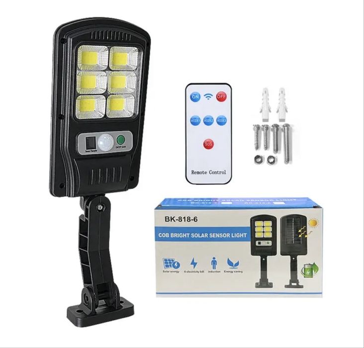 5 БРОЯ Соларна Лампа 1200W SUNVISION с 48 COB Диода с Дистанционно и Три Режима на Работа