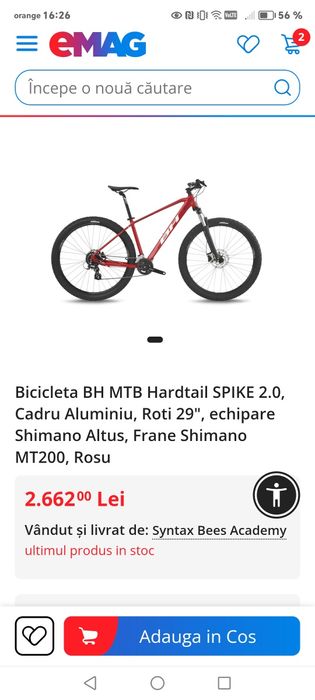 Bicicleta roti 29 frâne disc hidraulice cadru aluminiu M