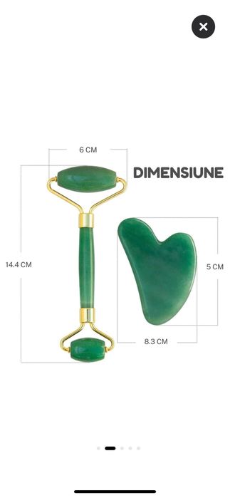Комплект за масаж Гуа ша със зелен кварц