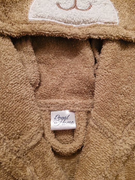 Бебешки халат с качулка мече 0-2 г.