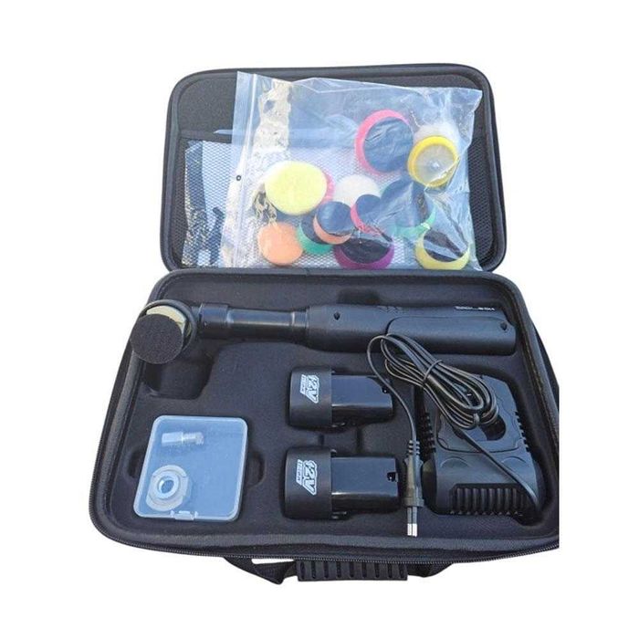 Полирмашина акумулаторна, 80W, 12V, 2x2Ah, с аксесоари, в куфар