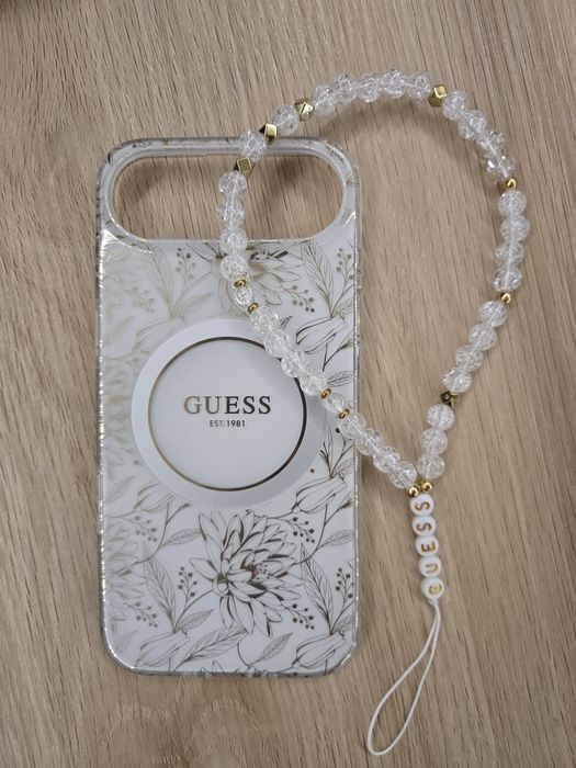 GUESS Калъф за iPhone 17 Air, бял