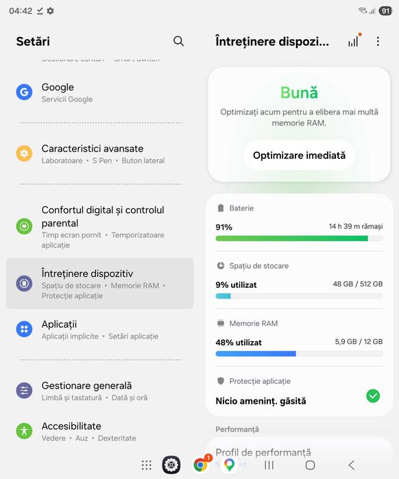 Samsung Galaxy Z Fold 4   -  512GB de stocare, evaluat la 9.2/10 pentru aspectul sau