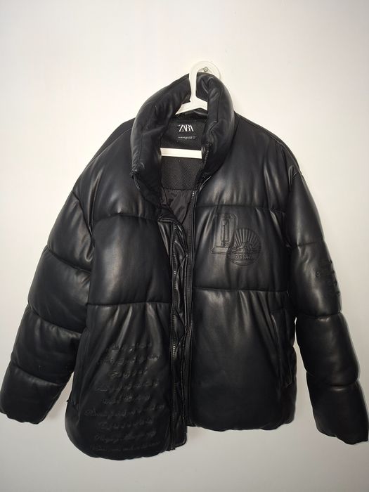 geaca puffer zara de piele