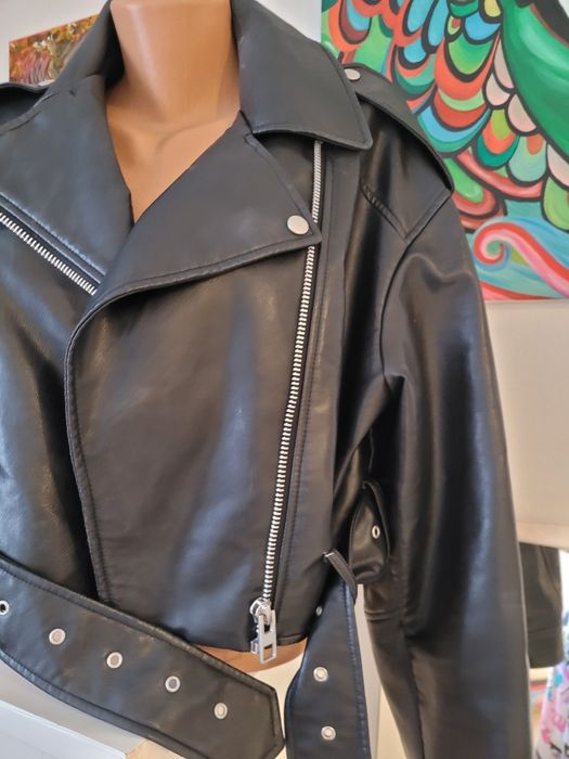 Geaca dama Zara Woman piele naturala