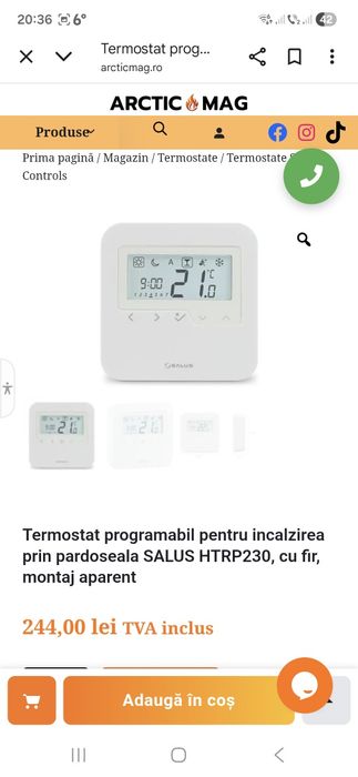 Termostat programabil pentru incalzirea prin pardoseala SALUS HTRP230,