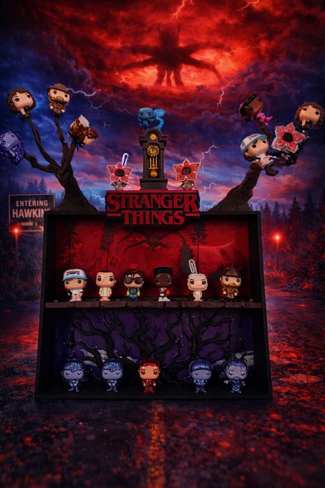 Suport/stand/etajera figurine Stranger Things Kinder joy