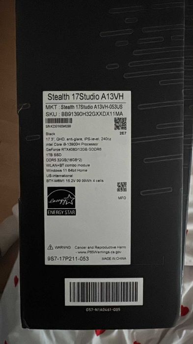 Ноутбук MSI Stealth 17 Studio A13VH