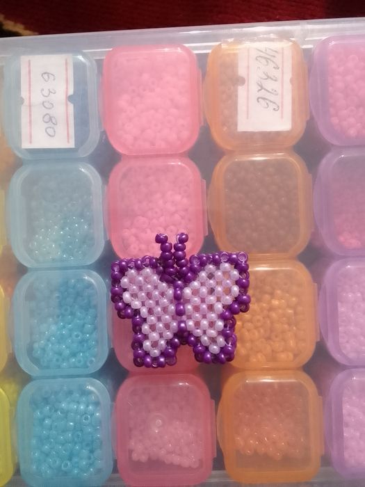 Бабочка из бисера/украшения, амигуруми из бисера