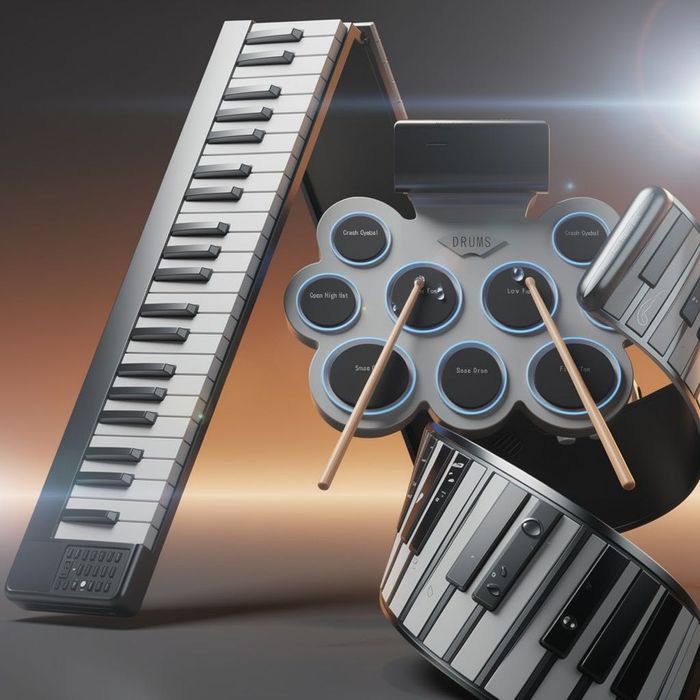 Электронный синтезатор цифровой барабан пианино рулонное складное
