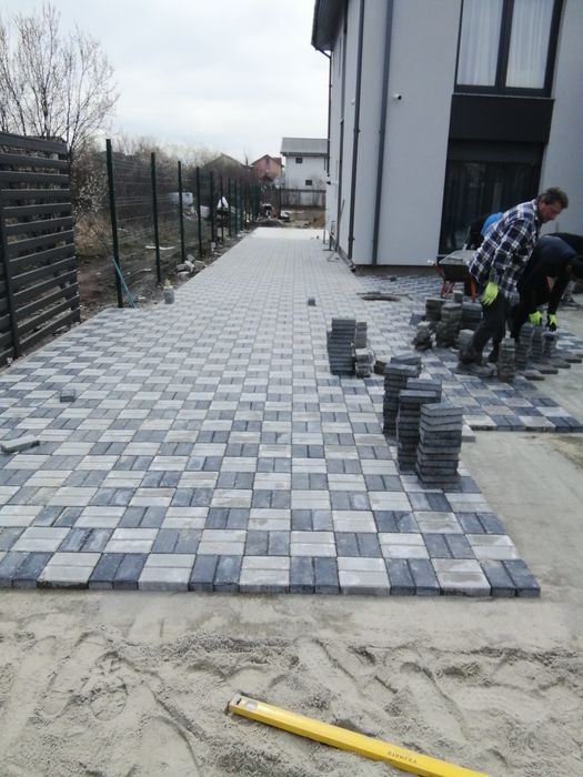 Montaj pavele bordura Rigola gazon