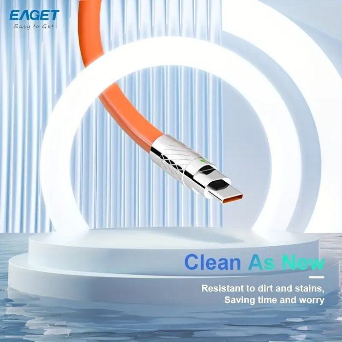 EAGET Силиконовый USB-C кабель для быстрой зарядки, 100.58 см