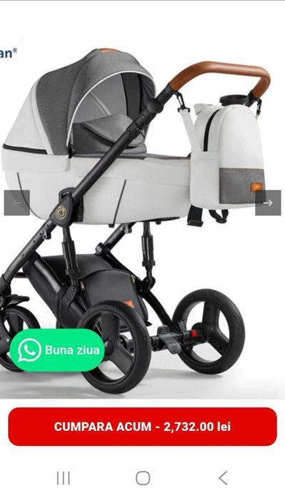 Cărucior 3 in 1 Krausman Topaz Lux - Alb-Gri