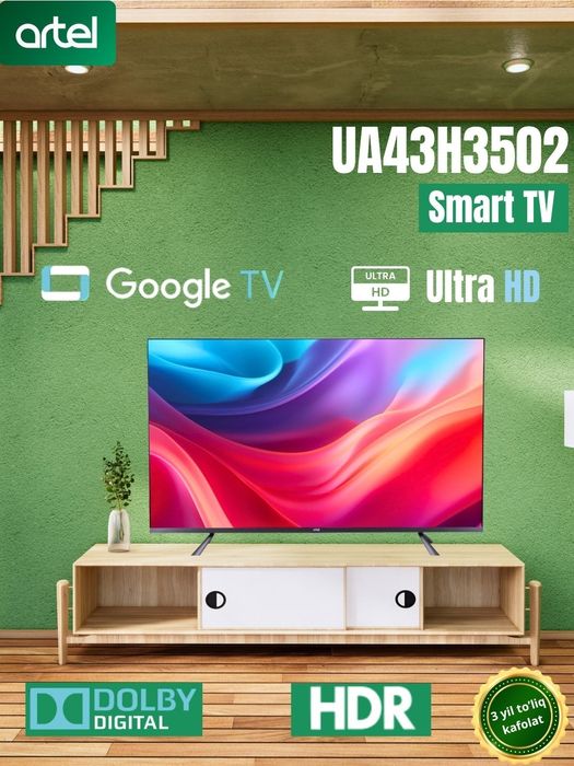 43 talik, 4k TV. HDR, SMART, karobkada yangi! , garantiyasi bilan