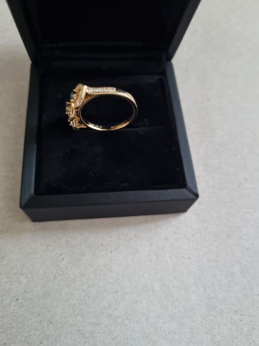 Inel Abelini Aur 18k Diamante si pietre swarovsky