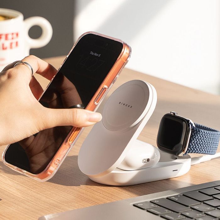 Ringke Qi2.2 25W 3-в-1 MagSafe Безжично Зарядно – Сгъваемо, White