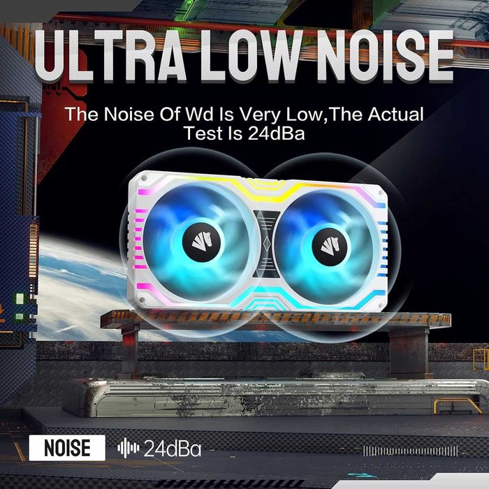 AsiaHorse Ventilator carcasă PC 2 în 1,ARGB 2x120 mm 48 LED adresabile