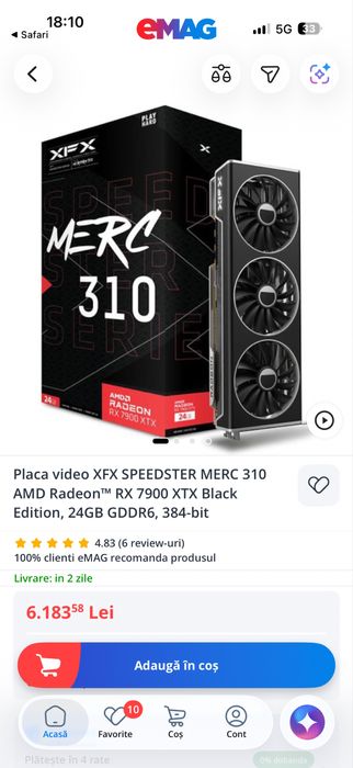 Placa video RX7900XTX 24GB XFX