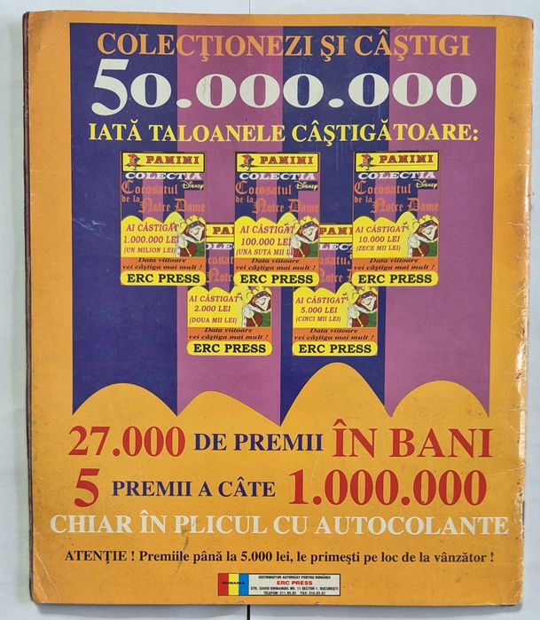 Album + set Full autocolante (233)  Panini Cocosatul de la Notre Dame