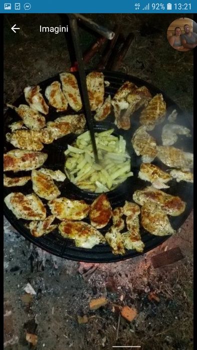 Ceaun fonta nu din tuci- aluminiu- disc Fonta- trepied plita