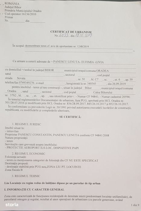 Teren Dimitrie Anghel ( Bihorului) 600 mp cu Puz cu toate utilitatile