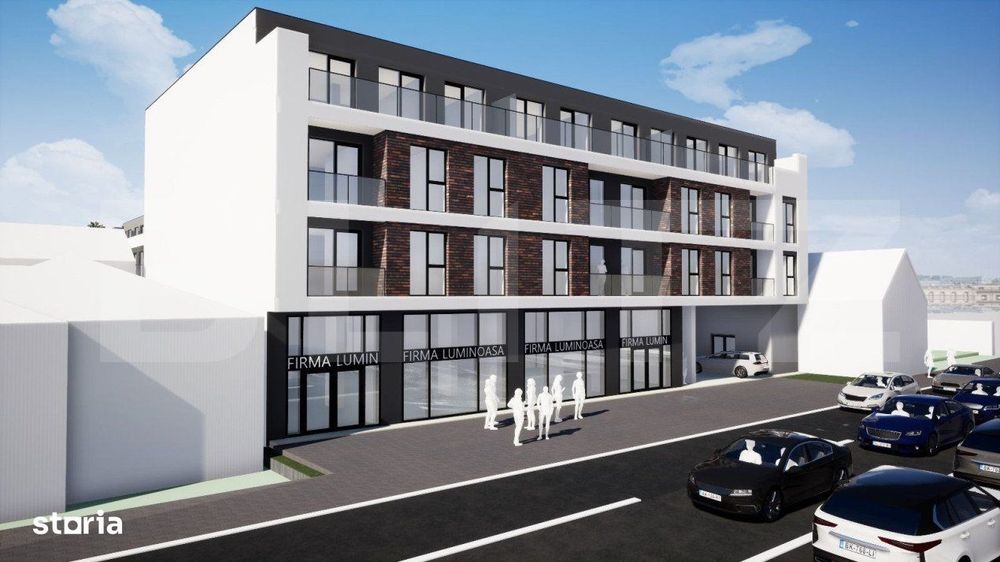 Apartament cu 3 camere, 2 bai, 77,35 mp, semifinisat, TVA inclus, zona