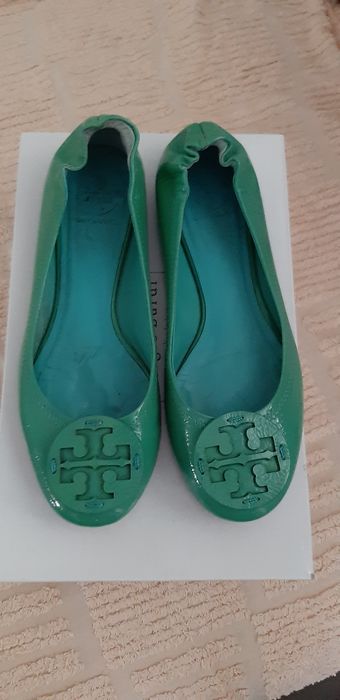 Berini Tory Burch,autentici ,piele lacuita,verde,superbi 39