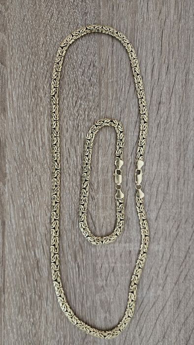 Set Aur 14K Bărbătesc masiv - Model Bizantin / Regal