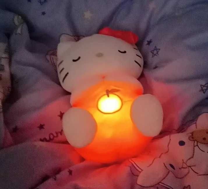 Интерактивна дишаща плюшена играчка Hello Kitty, Светеща и музикална