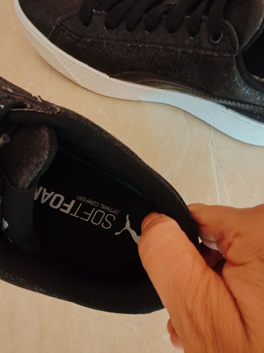 Кецове Puma -черни с блестящи частици